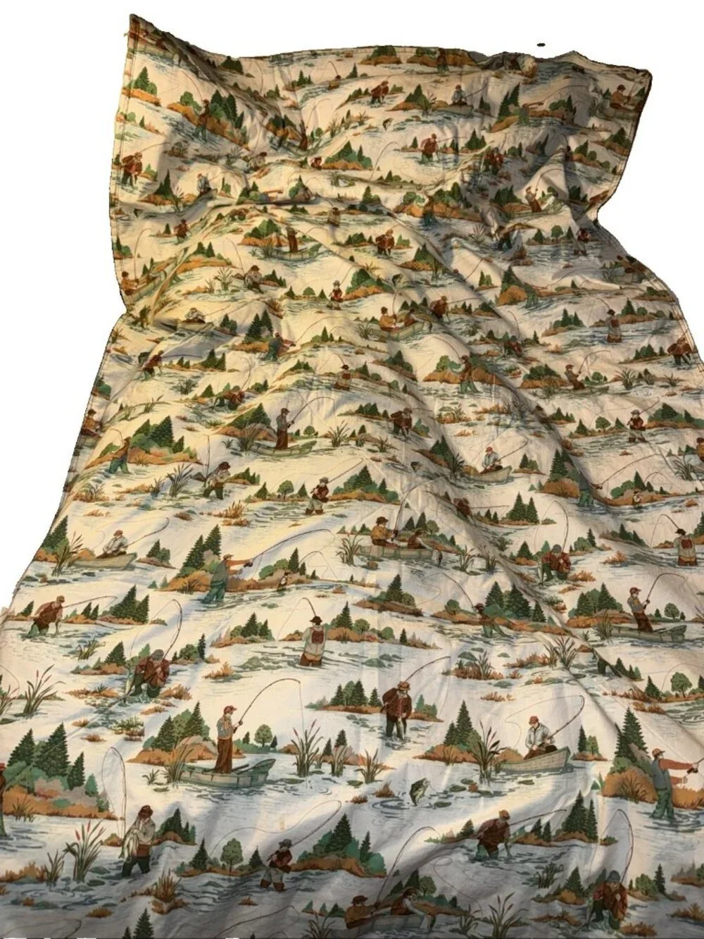Vtg Fisherman Log Cabin Style Quilt 56